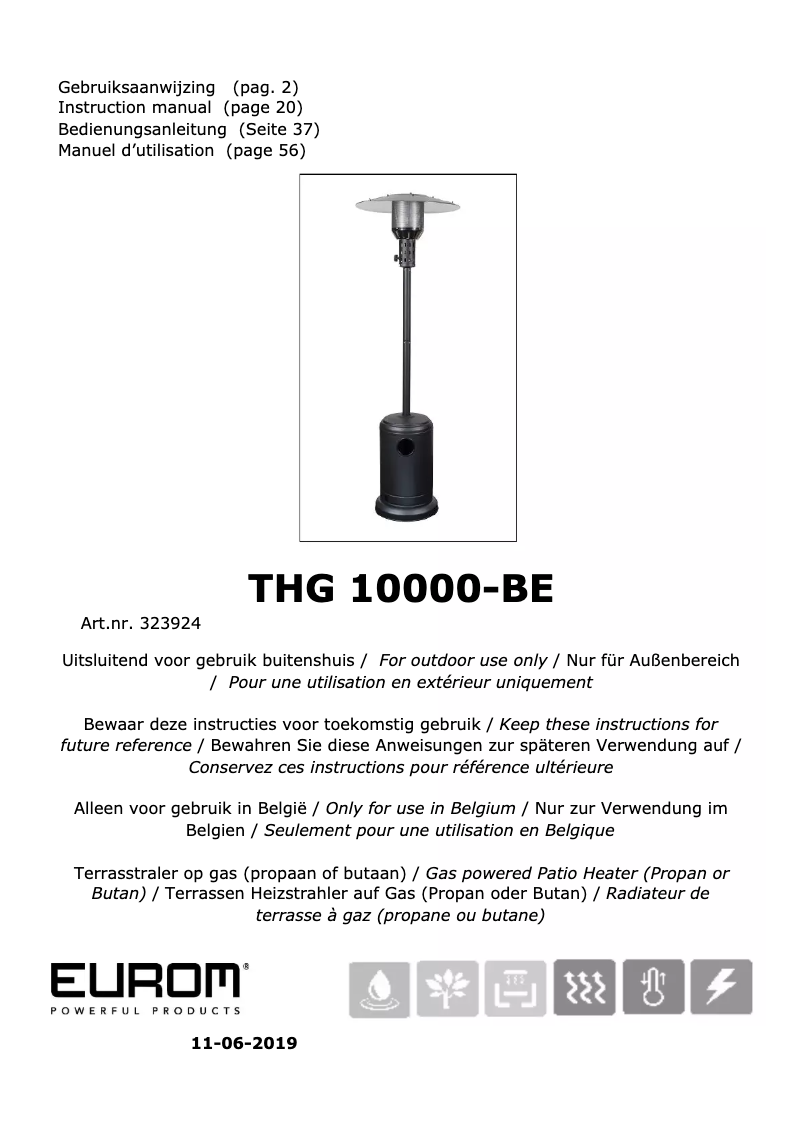 Imagen de la primera página del manual del dispositivo THG 10000