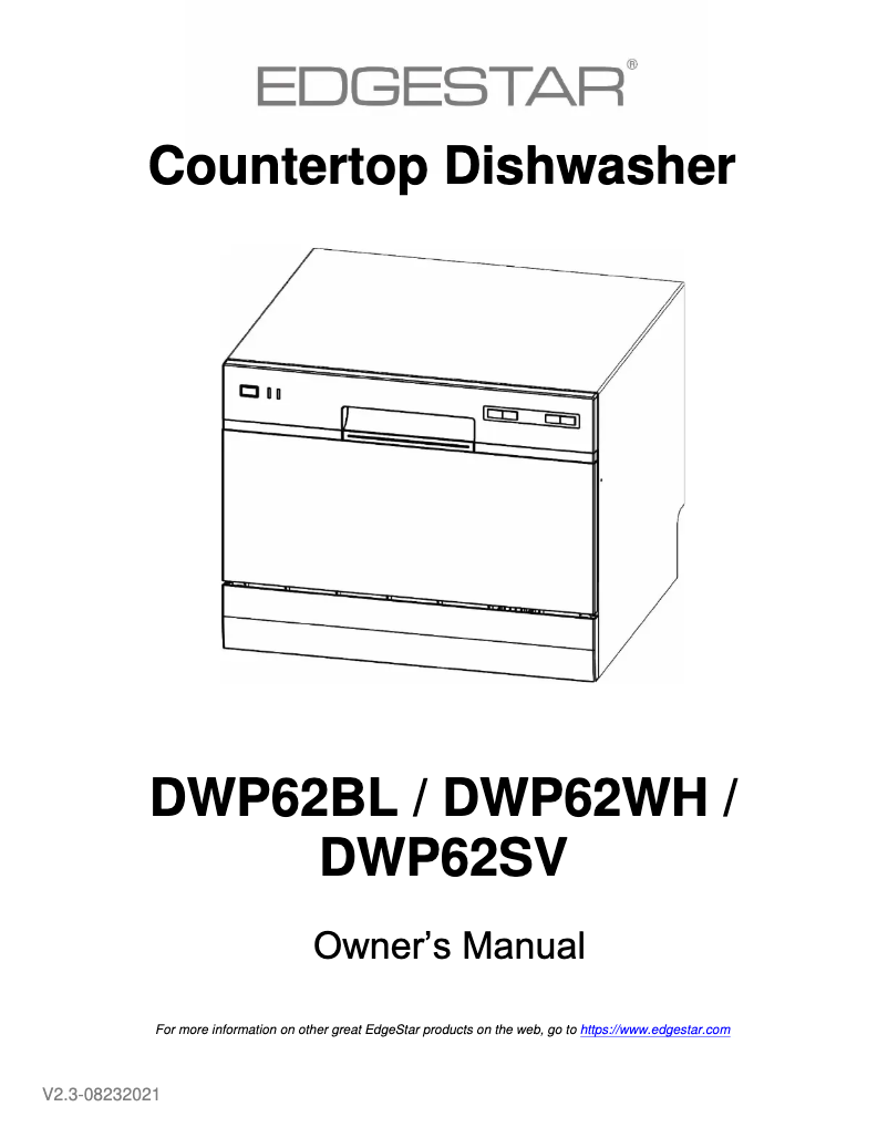 Página 1 del manual Guía de instalación EdgeStar DWP62WH