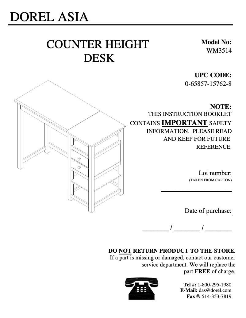 Imagen de la primera página del manual del dispositivo WM3514