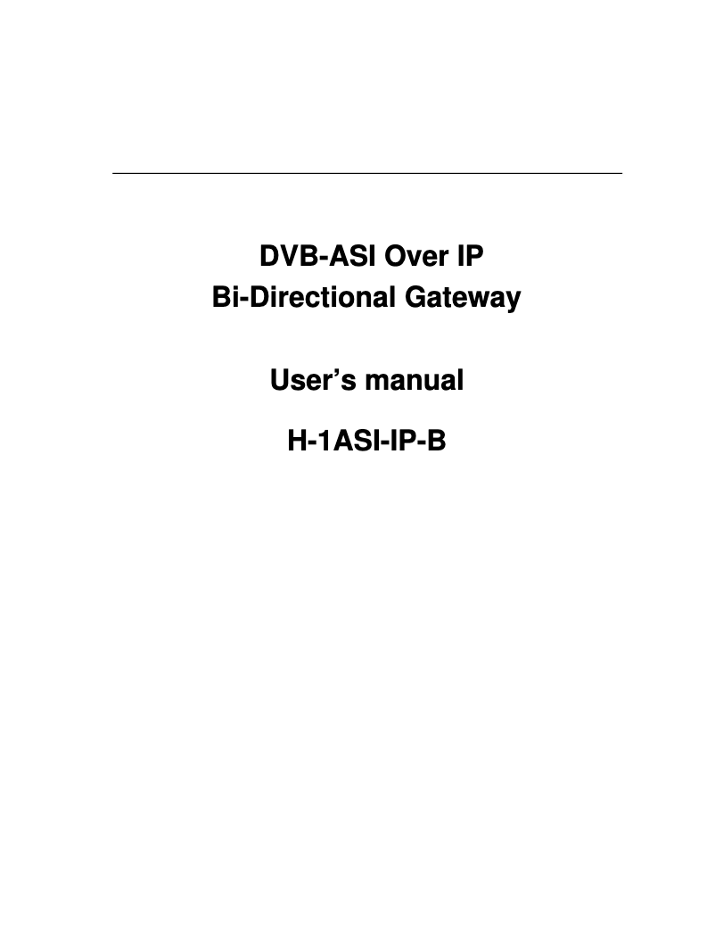 Página 1 del manual Manual de usuario Thor H-ASI-IP-B
