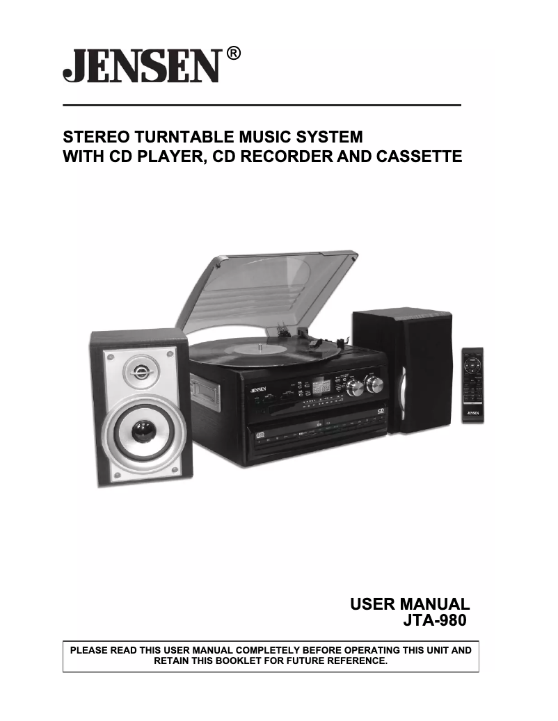Imagen de la primera página del manual del dispositivo JTA-980