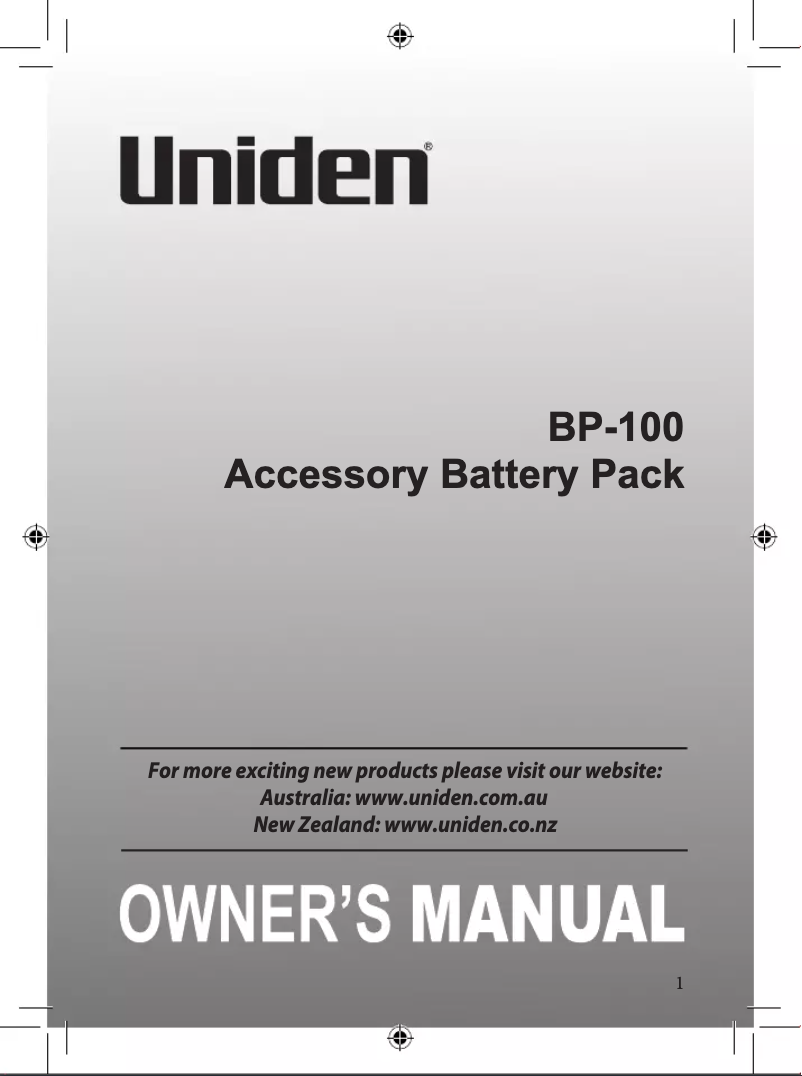 Imagen de la primera página del manual del dispositivo BP-100