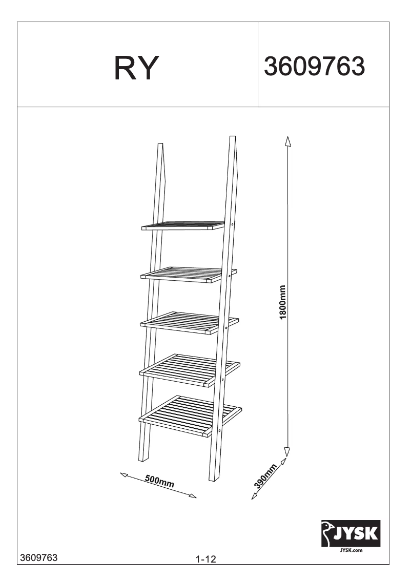 Página 1 del manual Manual de usuario JYSK Ry (50x180x39)