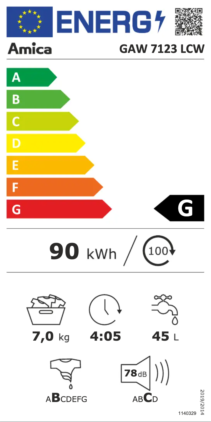 Página 1 del manual Manual de usuario Amica GAW7123LCW
