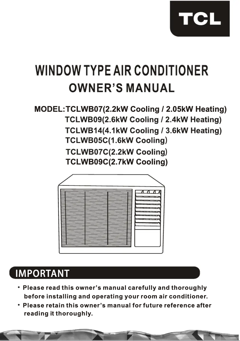 Página 1 del manual Manual de usuario TCL TCLWB14