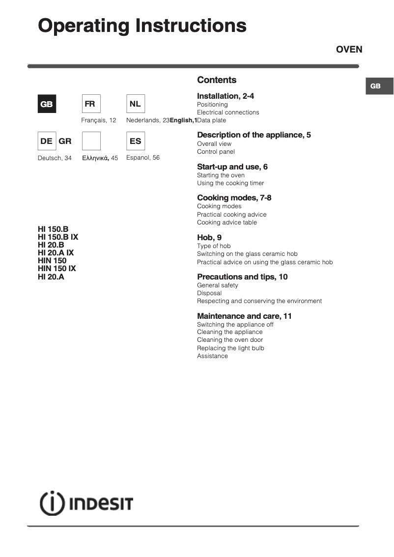 Imagen de la primera página del manual del dispositivo HI 20