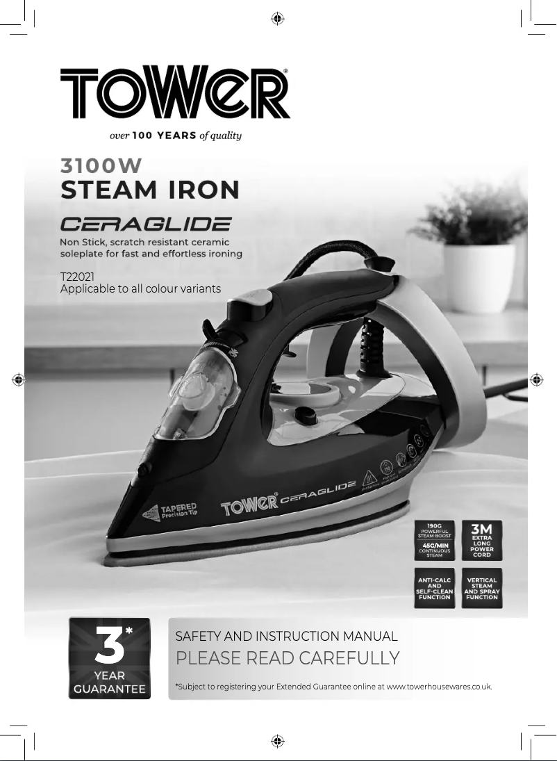 Página 1 del manual Manual de usuario Tower CeraGlide T22021