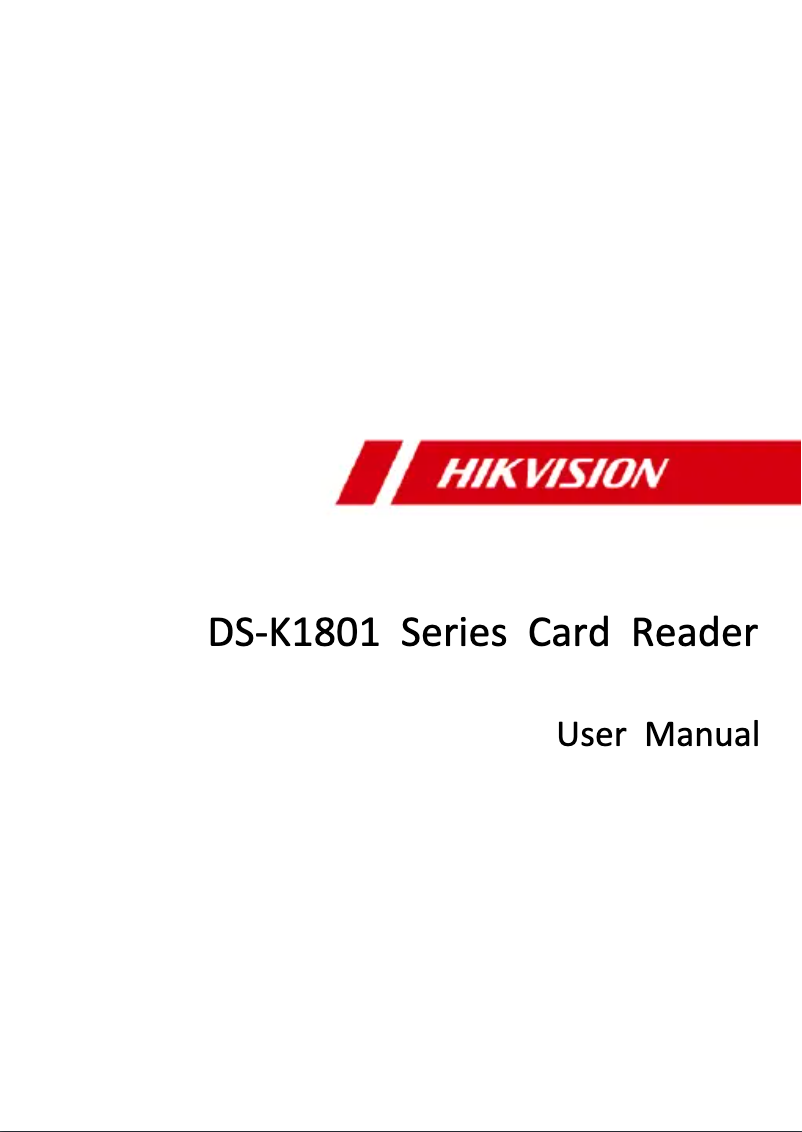 Imagen de la primera página del manual del dispositivo DS-K1801EK