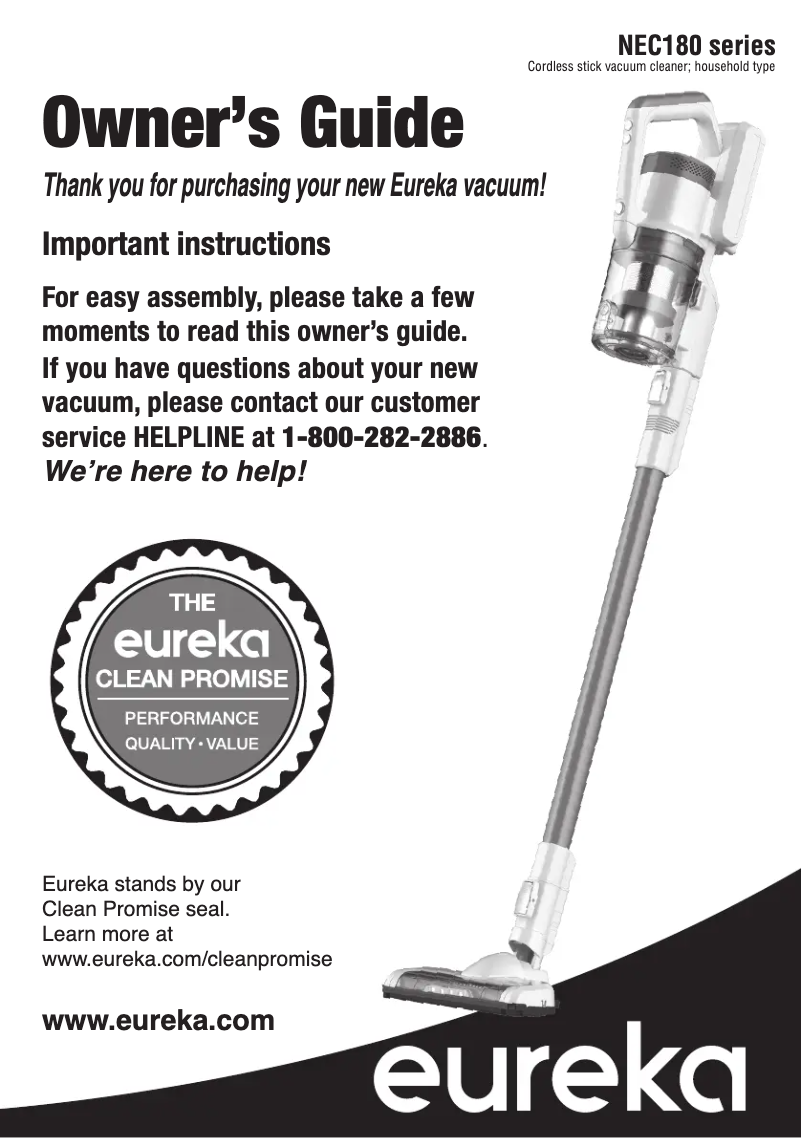Página 1 del manual Manual de usuario Eureka PowerClean NEC582