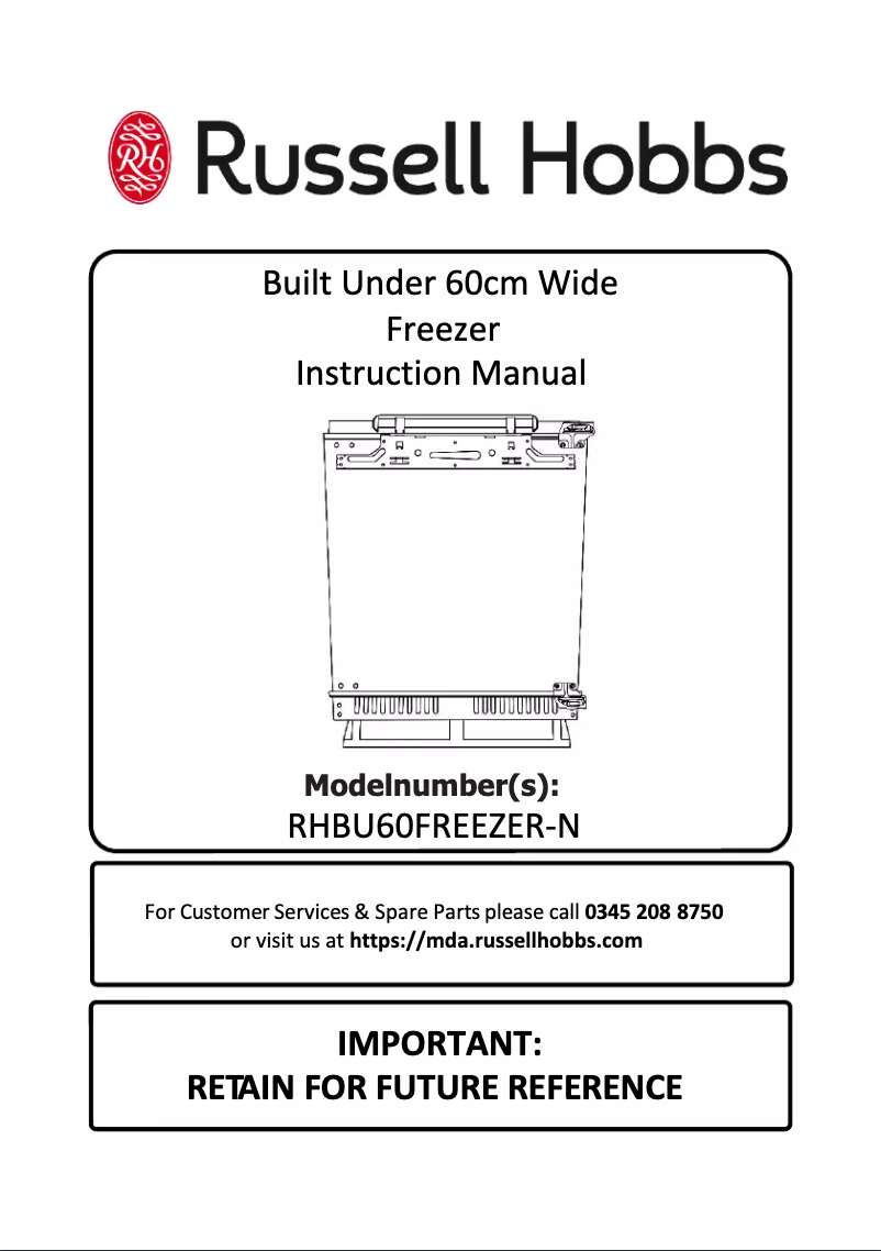 Imagen de la primera página del manual del dispositivo RHBU60FREEZER-N