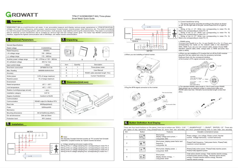 Página 1 del manual Guía de inicio rápido Growatt Smart Meter