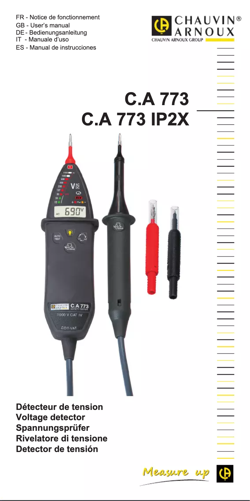 Página 1 del manual Manual de usuario Chauvin Arnoux C.A 773