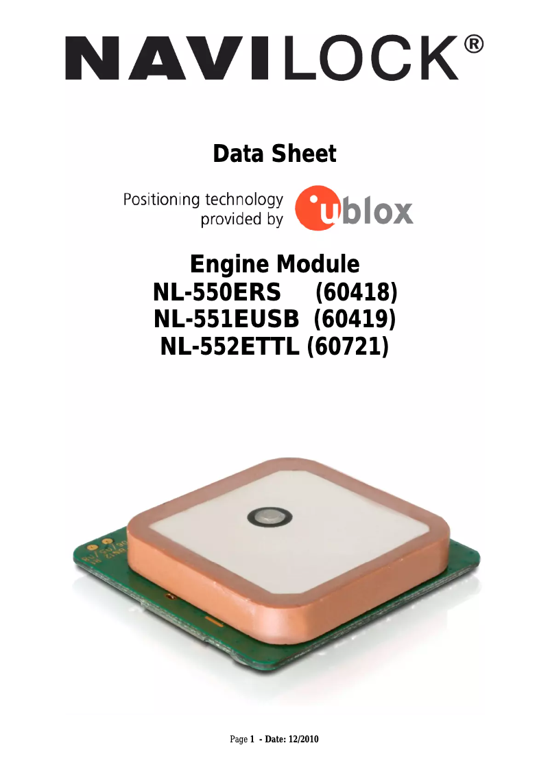 Página 1 del manual Manual de usuario Navilock NL-552ETTL