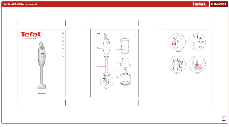 Página nº 1 - Manual de instrucciones Tefal Turbomix Plus HB1001