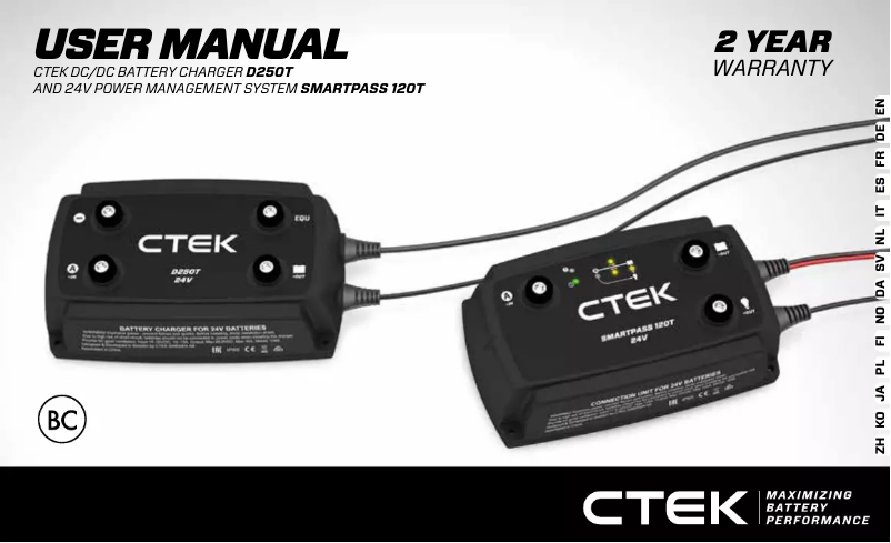 Página 1 del manual Manual de usuario Ctek Smartpass 120T
