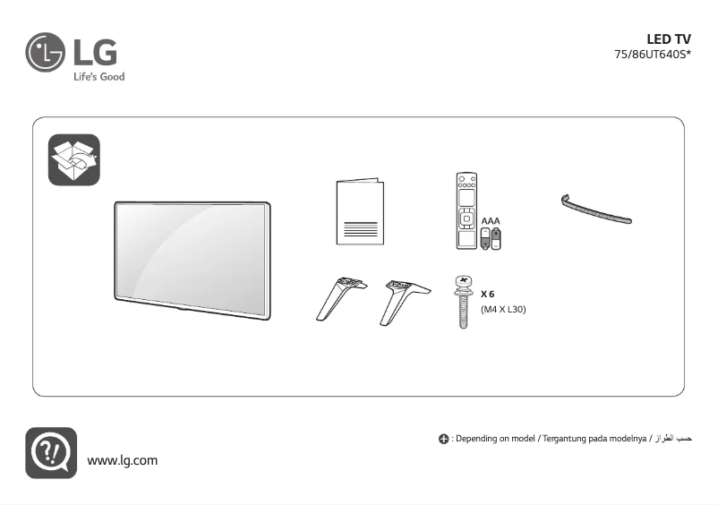 Imagen de la primera página del manual del dispositivo 75UT640S0TA
