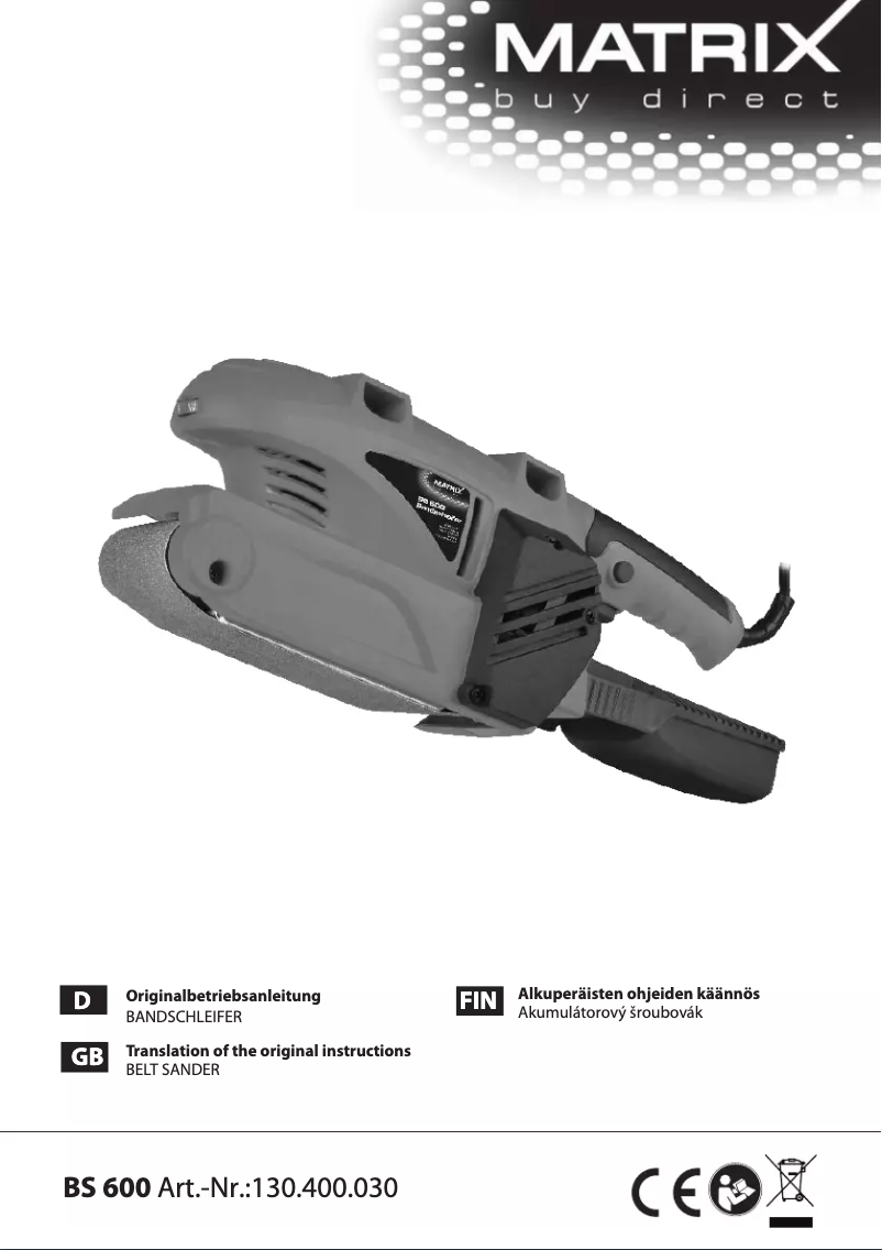 Imagen de la primera página del manual del dispositivo BS 600