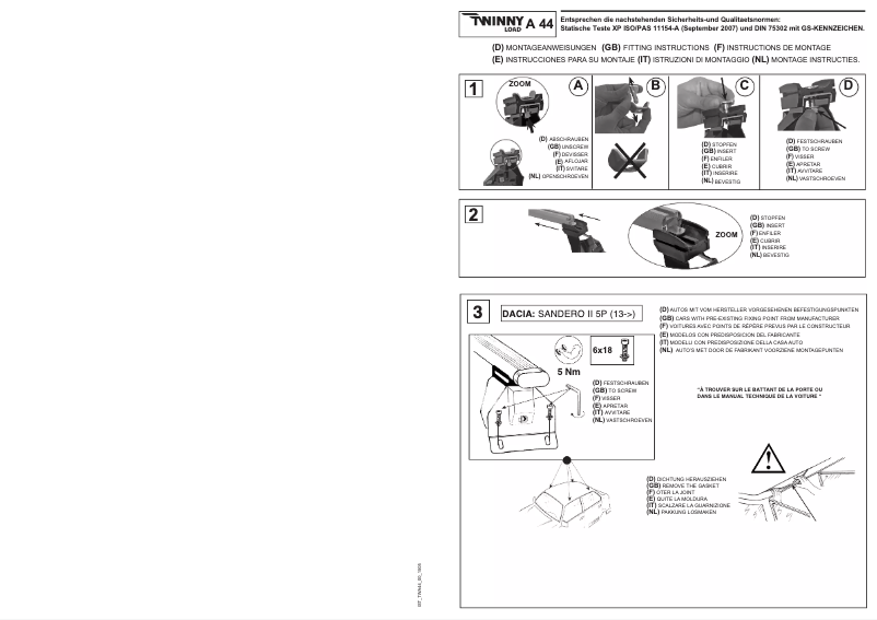 Imagen de la primera página del manual del dispositivo A 44