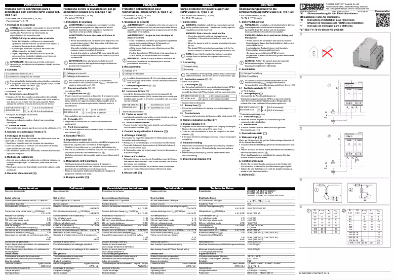 Imagen de la primera página del manual del dispositivo FLT-SEC-T1+T2-1S-350/25-FM