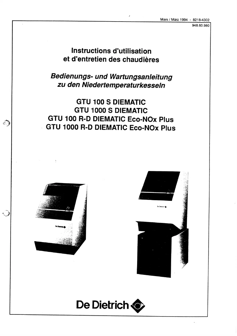Imagen de la primera página del manual del dispositivo GTU 100