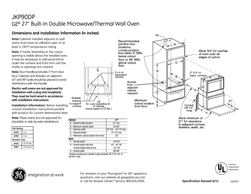 Imagen de la primera página del manual del dispositivo JKP90DPWW