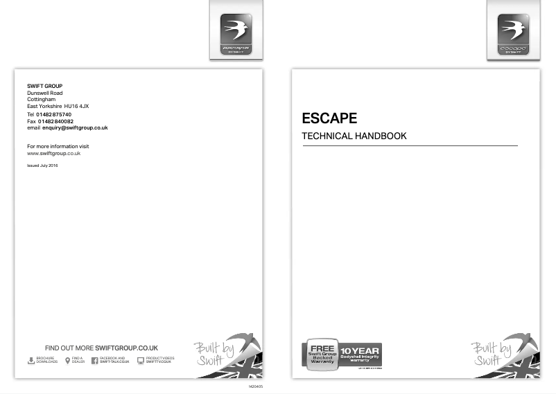 Imagen de la primera página del manual del dispositivo Escape (2017)