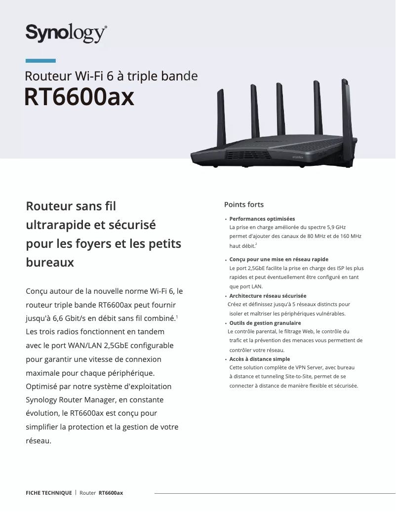 Página nº 1 - Ficha técnica Synology RT6600ax