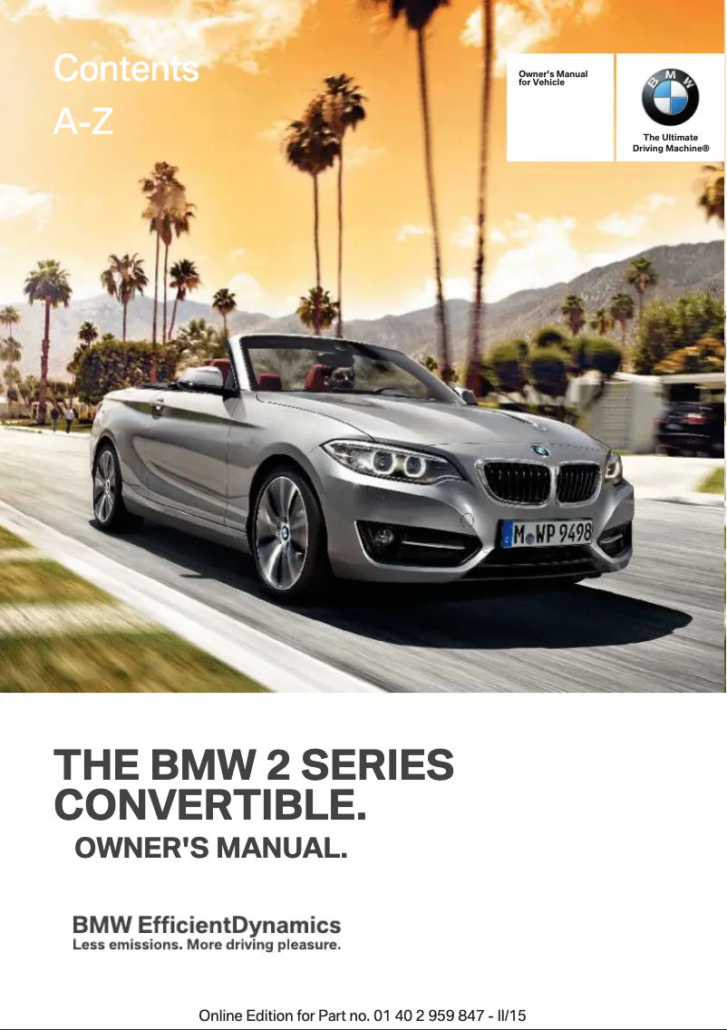 Imagen de la primera página del manual del dispositivo 228i xDrive Convertible (2016)