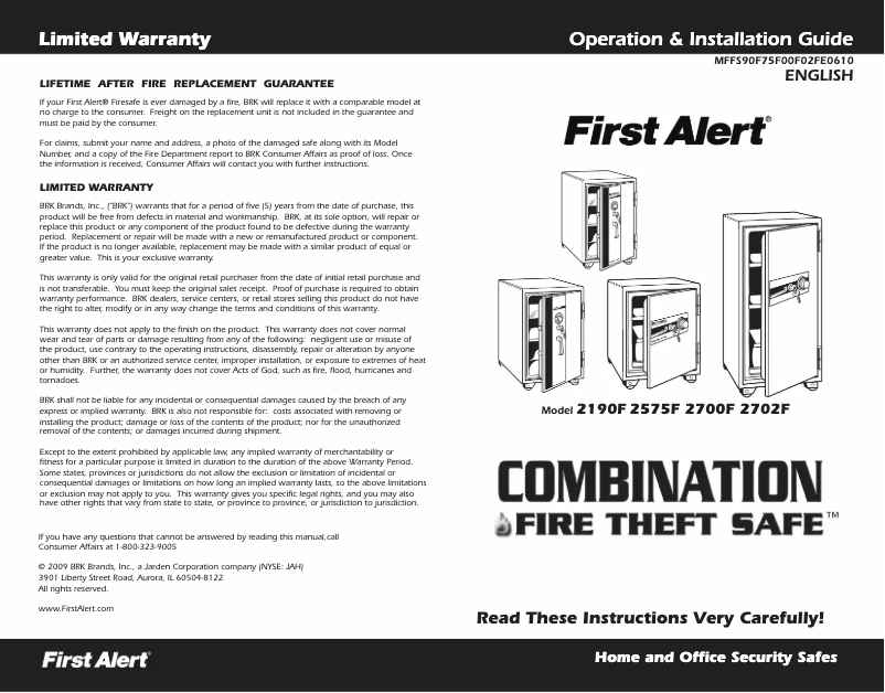Página 1 del manual Manual de usuario First Alert 2575F