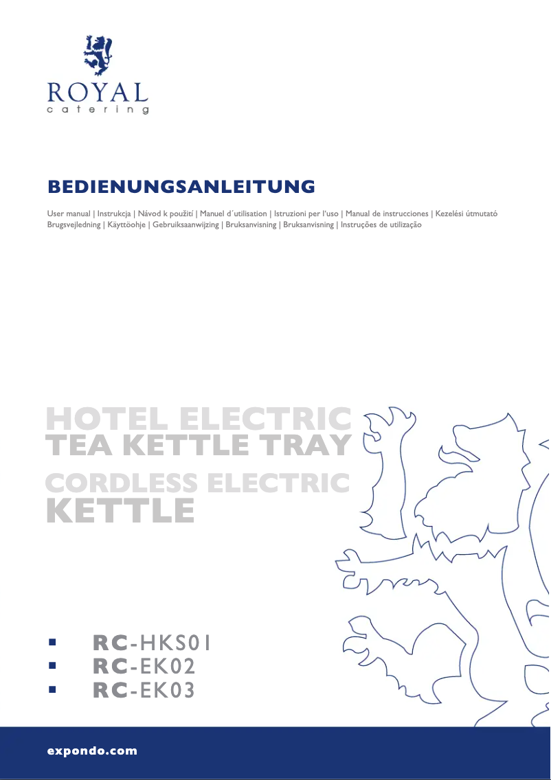 Página 1 del manual Manual de usuario Royal Catering RC-HKS01