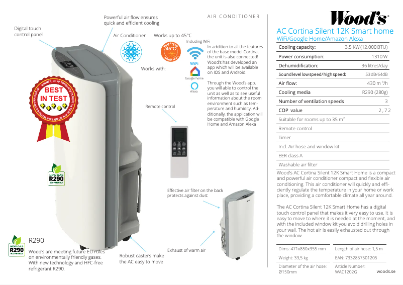 Imagen de la primera página del manual del dispositivo WAC1202G