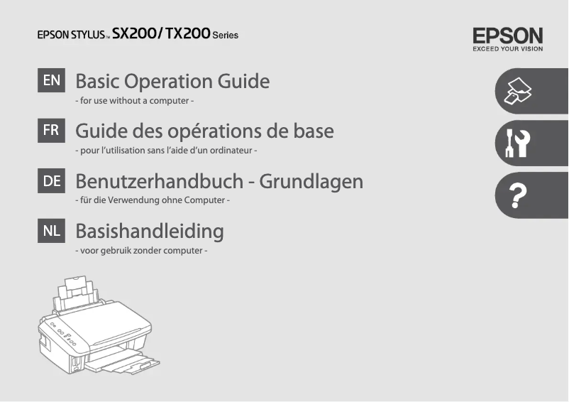 Imagen de la primera página del manual del dispositivo Stylus SX205