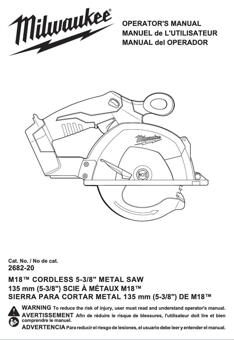 Imagen de la primera página del manual del dispositivo M18 2682-22