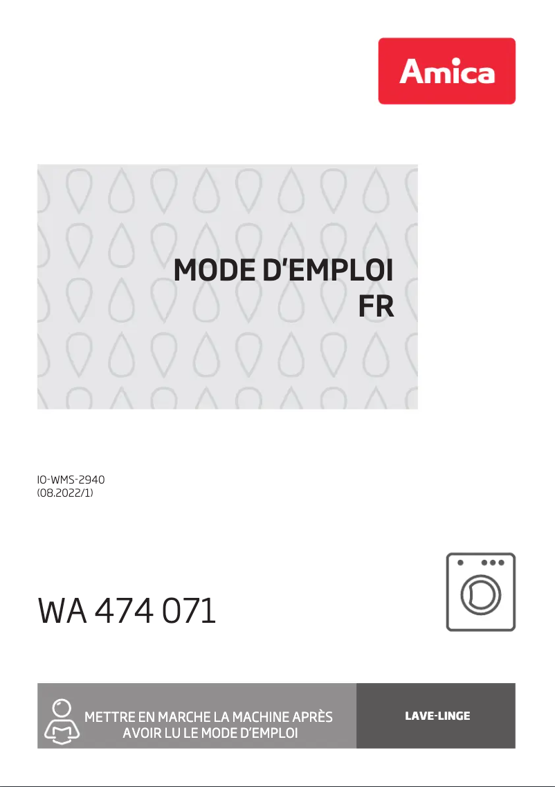 Imagen de la primera página del manual del dispositivo WA 474 071