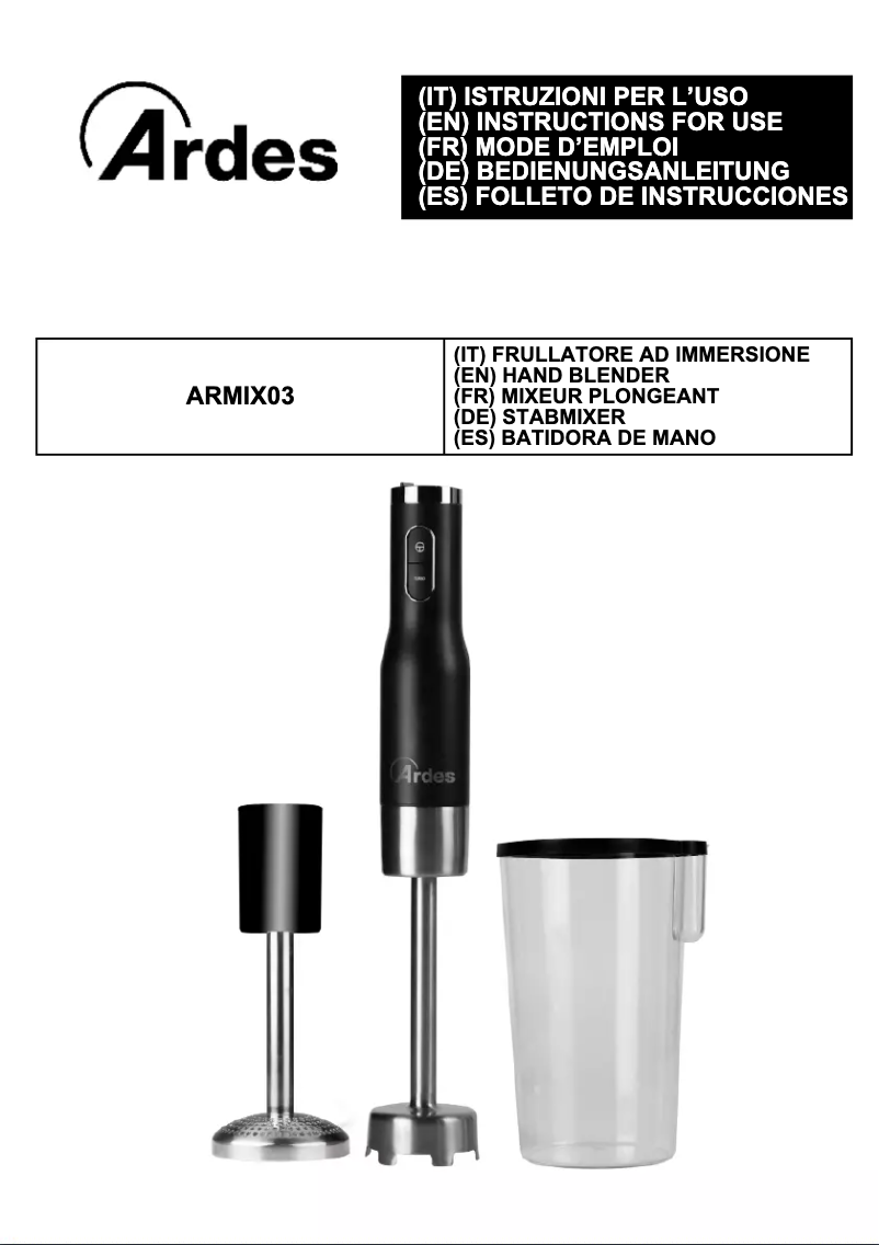 Imagen de la primera página del manual del dispositivo ARMIX03