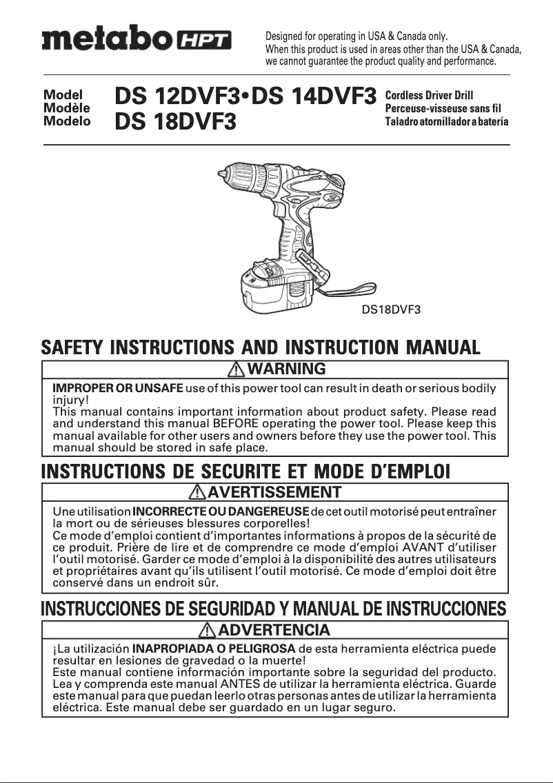 Imagen de la primera página del manual del dispositivo DS 12DVF3