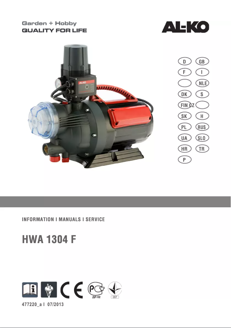 Página 1 del manual Manual de usuario AL-KO HWA 1304 F