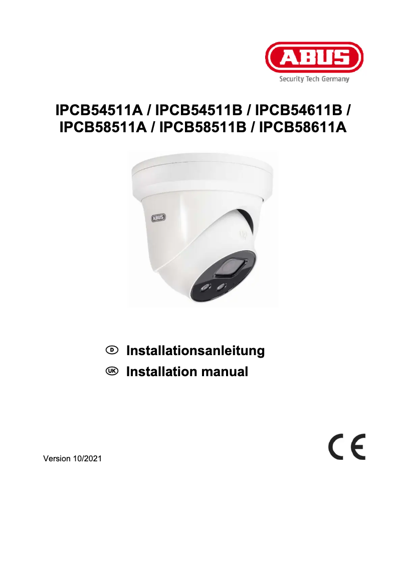 Página 1 del manual Guía de instalación Abus IPCB58511A