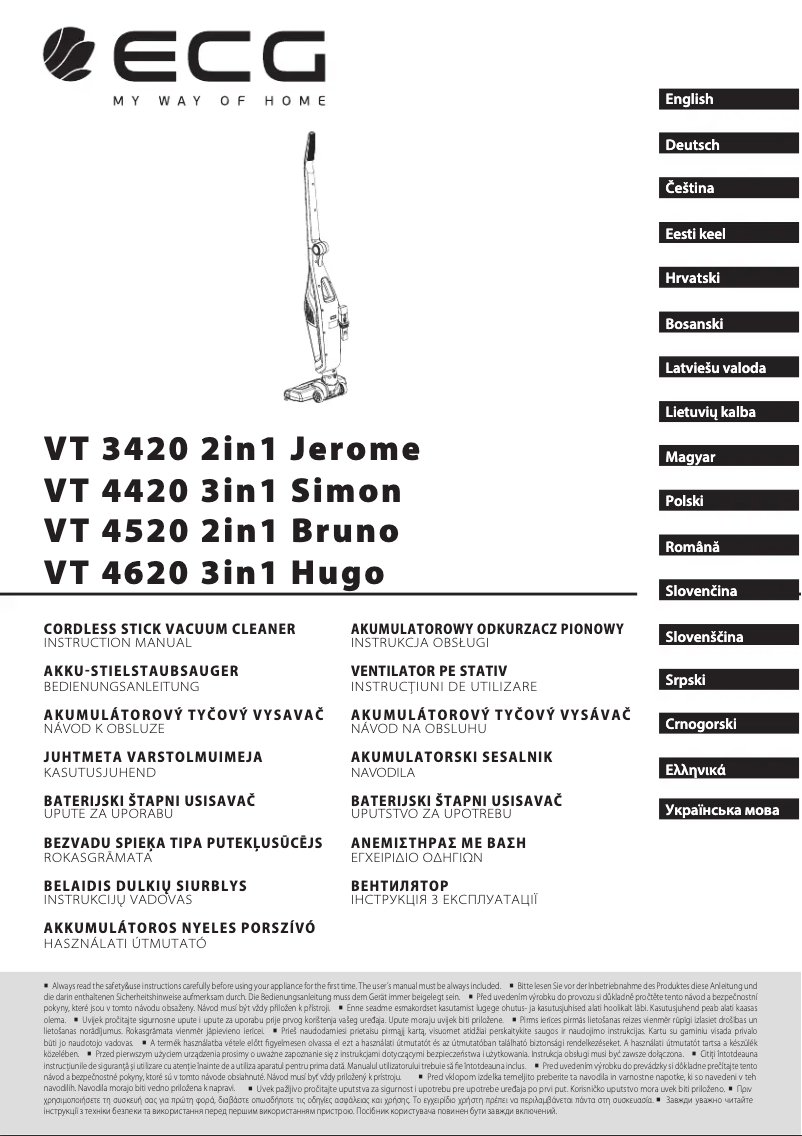 Página 1 del manual Manual de usuario ECG VT 3420 2in1 Jerome