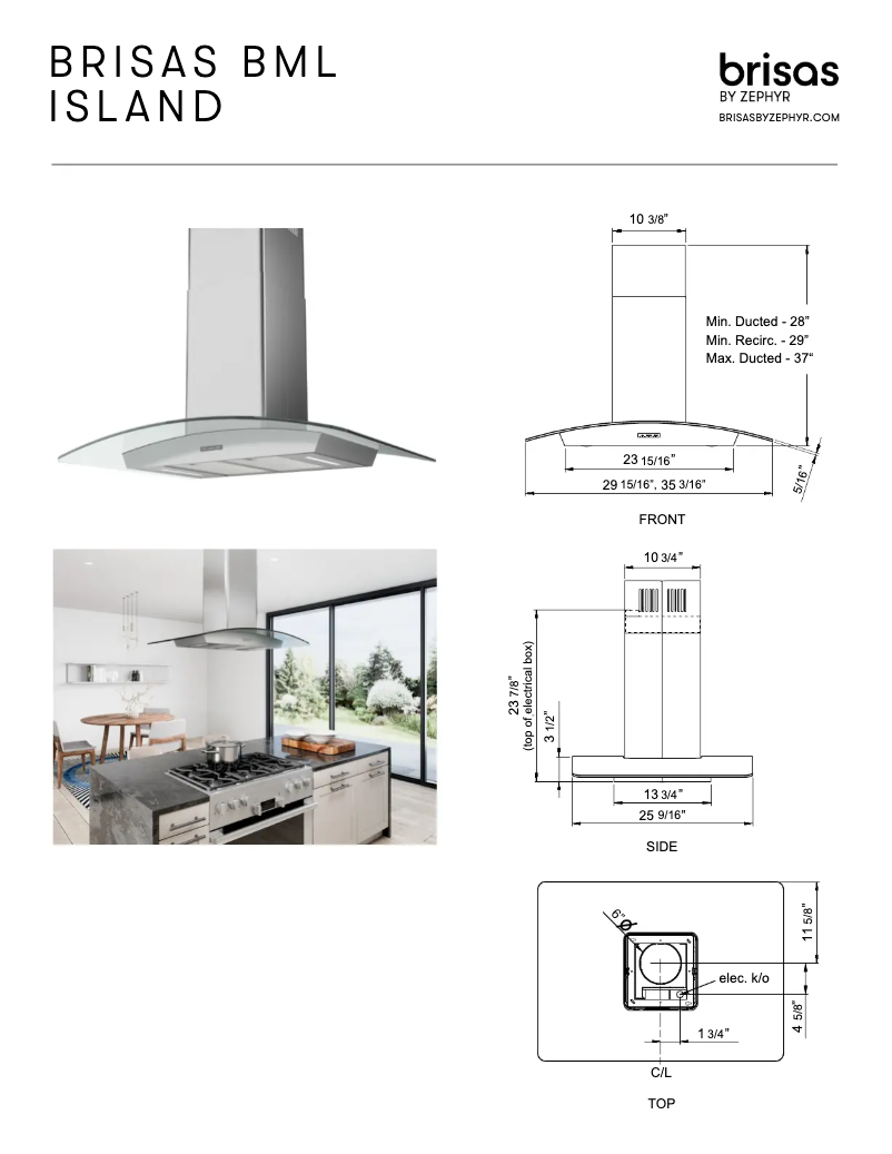 Página nº 1 - Ficha técnica Zephyr Brisas BML-E36BG