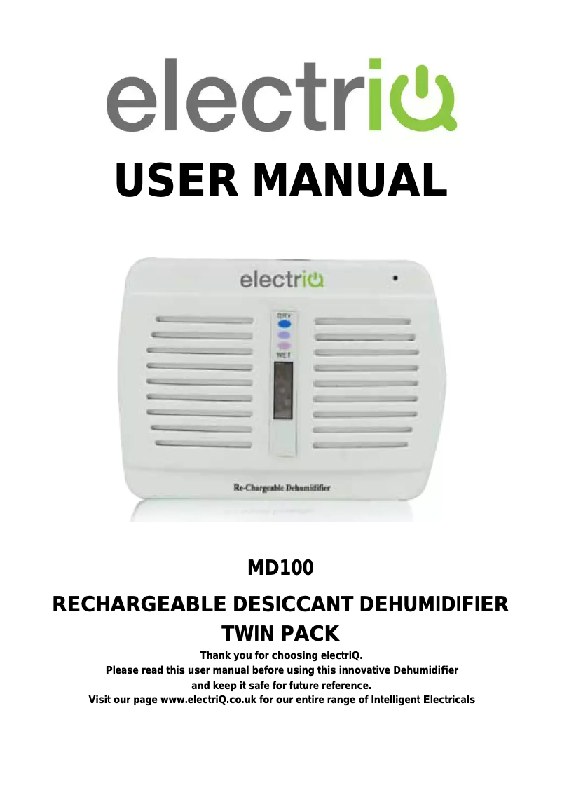 Página nº 1 - Manual de usuario ElectriQ MD100