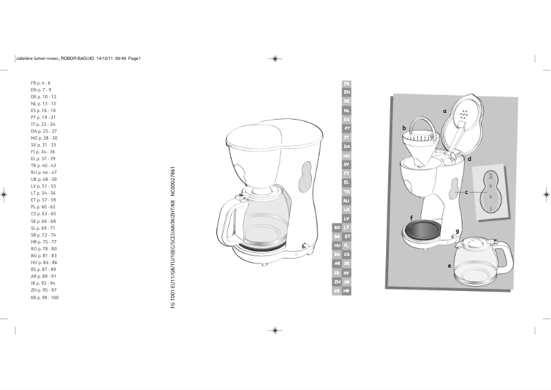 Página 1 del manual Manual de usuario Moulinex Noveo FG1008