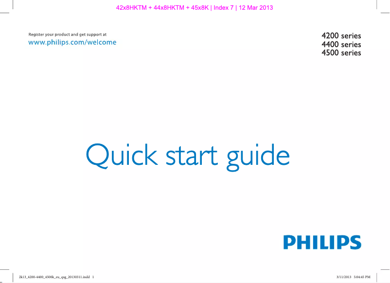 Página 1 del manual Guía de inicio rápido Philips 32PFL4258T