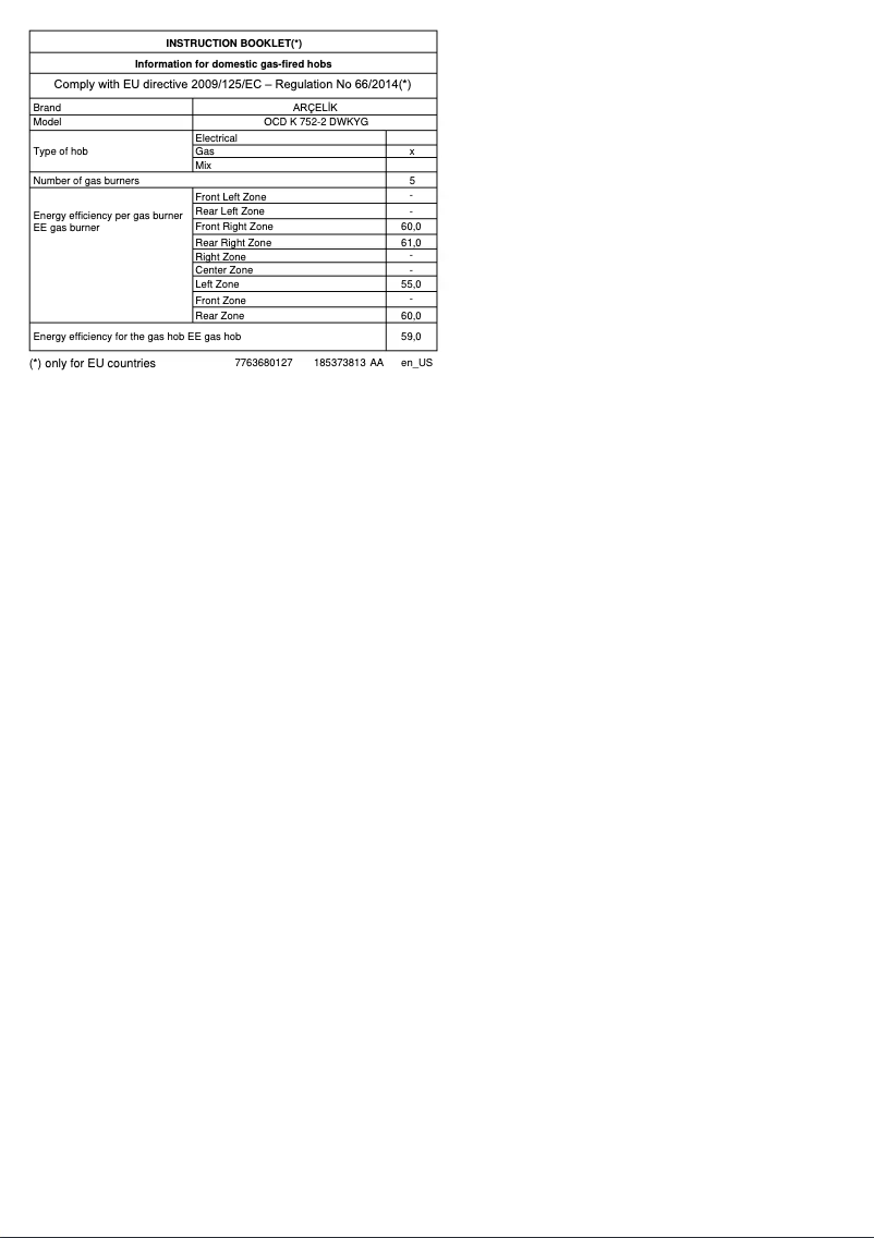 Imagen de la primera página del manual del dispositivo OCD K 752-2 DWKYG