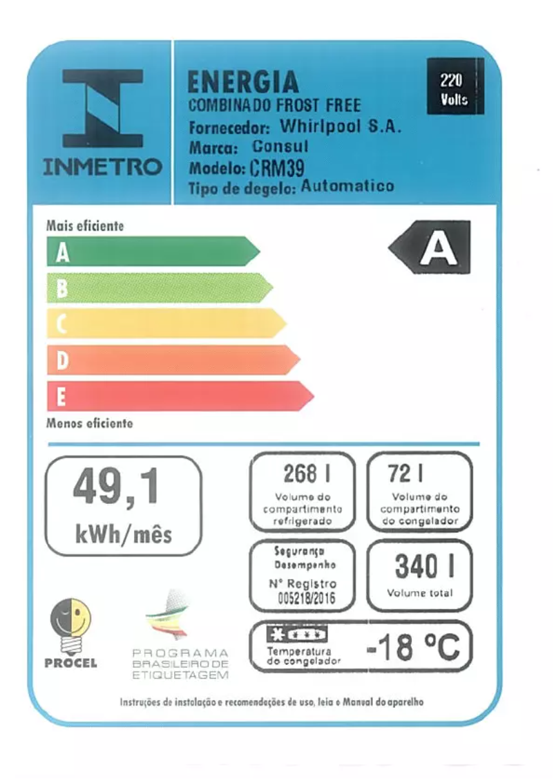 Página 1 del manual Manual de usuario Consul CRM39AK