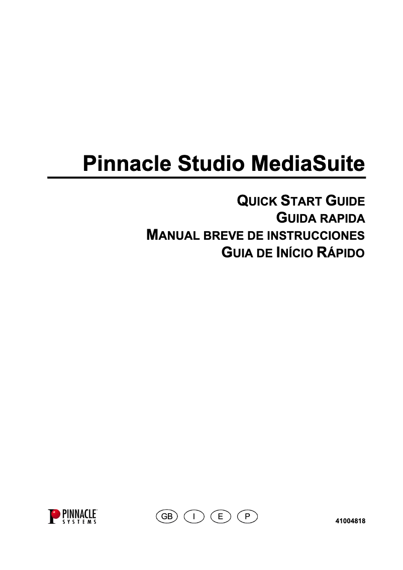 Imagen de la primera página del manual del dispositivo Studio MediaSuite