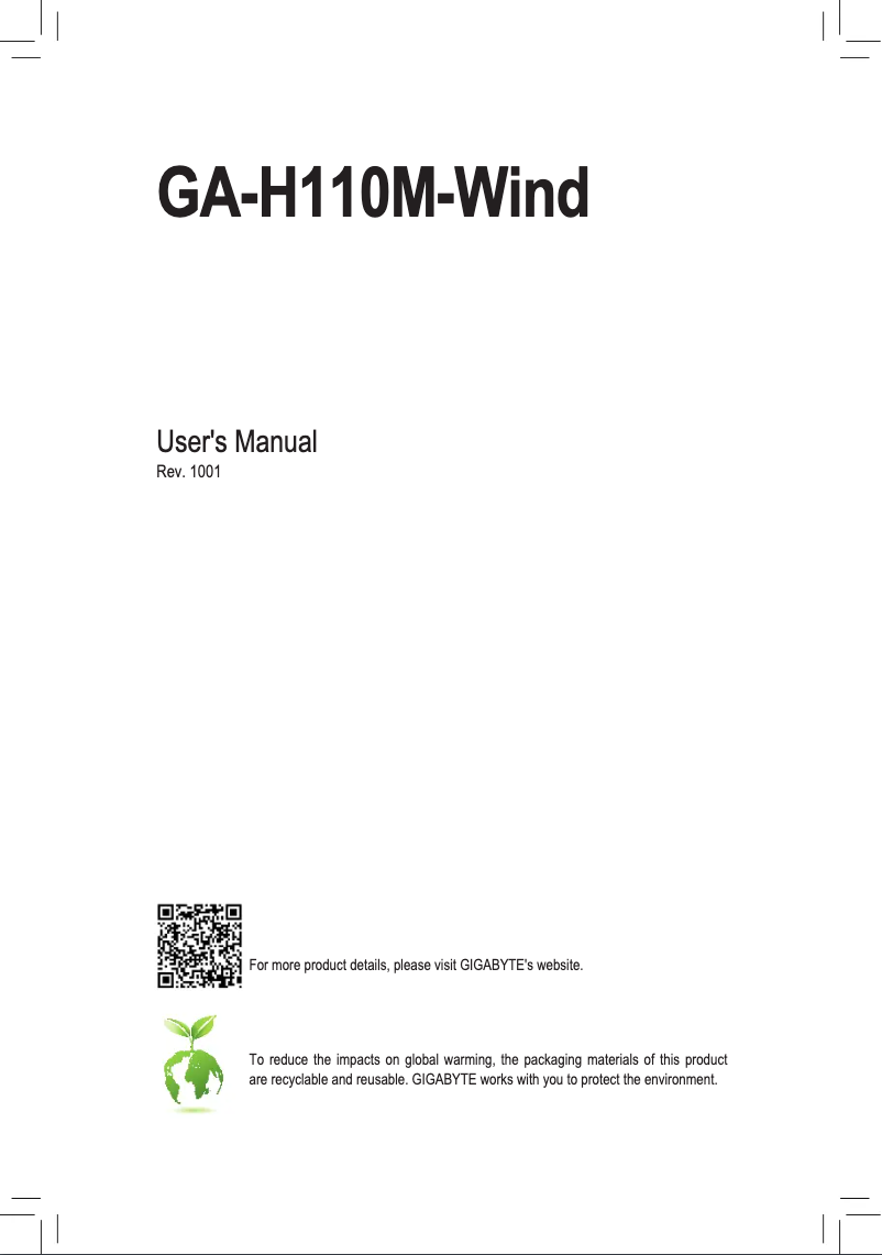 Imagen de la primera página del manual del dispositivo GA-H110M-Wind