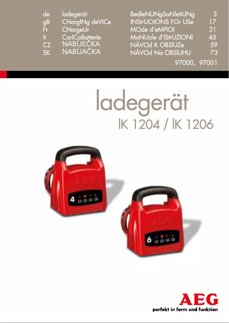 Imagen de la primera página del manual del dispositivo LK 1206