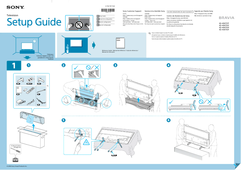 Imagen de la primera página del manual del dispositivo KD-49X755F