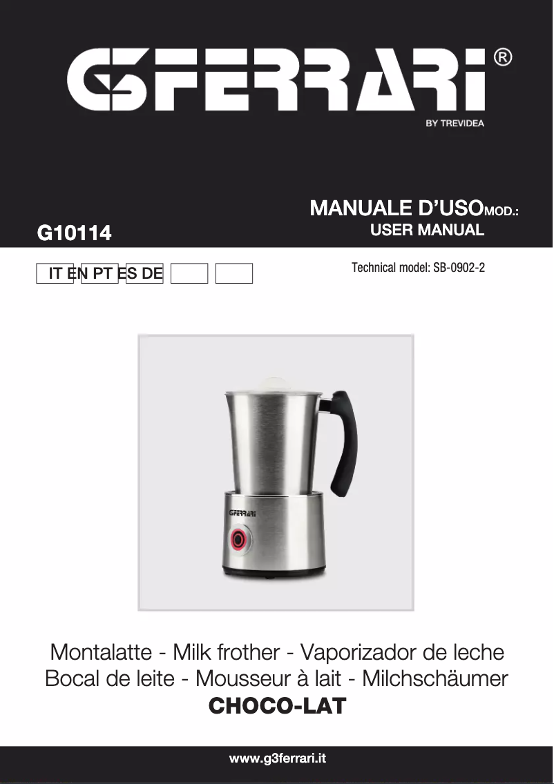 Página 1 del manual Manual de usuario G3 Ferrari Choco-Lat G10114